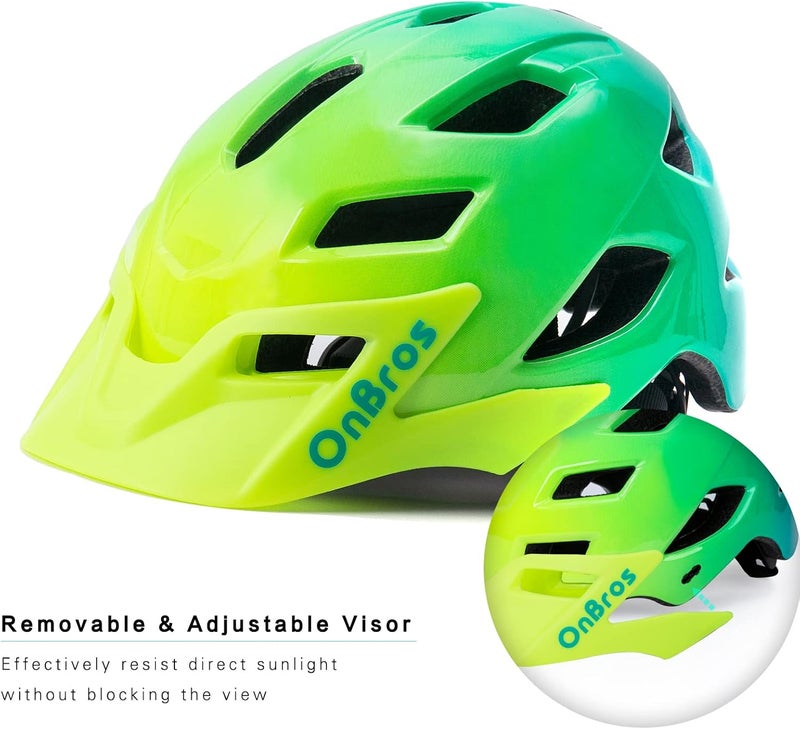 OnBros Kids Bike Helmet - Bike Helmets for 5-14 Boys or Girls with Visor, Children Bicycle Helmet for Skateboard Mountain Scooter Road Cycling, Lightweight and Adjustable 50-57CM - Image 4